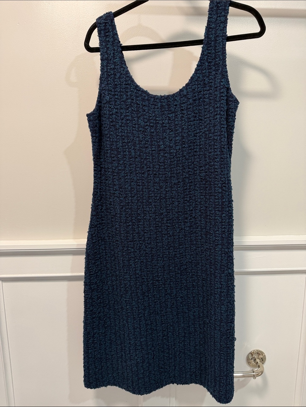 St. John Collection Navy Textured Knit Dress & Jacket Set Gold Buttons Size 10 - Picture 3 of 7